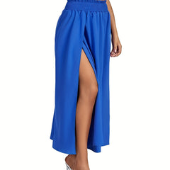 Split Smocked Waist Skirt for Spring & Summer