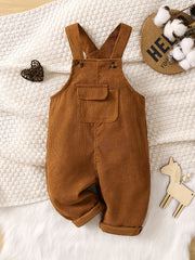 Girls Corduroy Solid Suspender Pants for Winter
