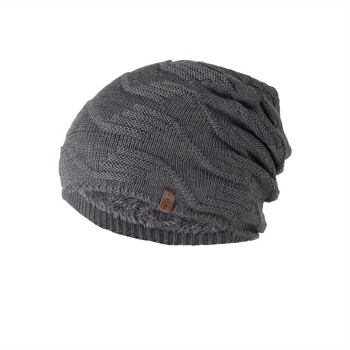 Winter Knitted Beanie Hat Thickened Velvet Ear Protection Warm Hat