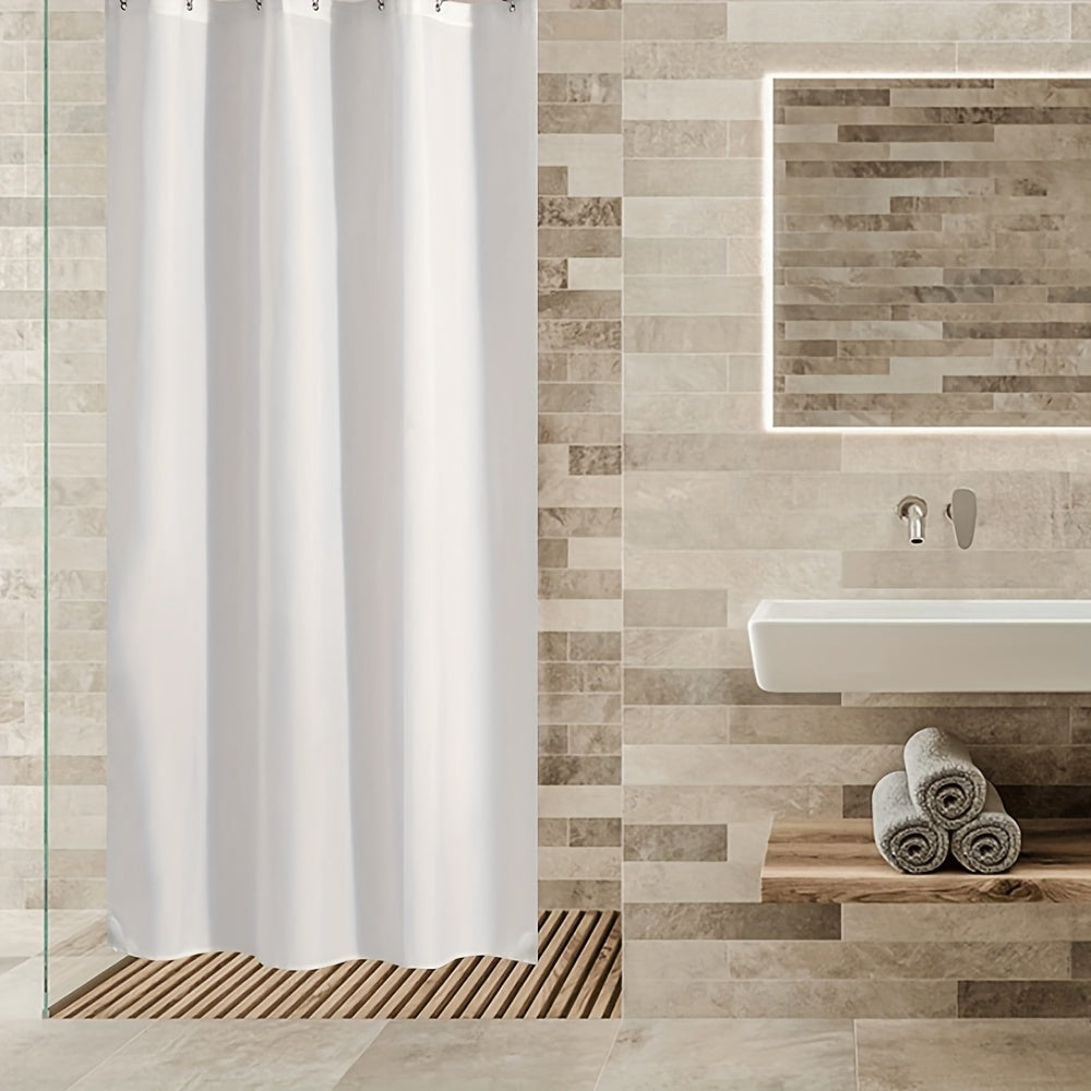 Waterproof Polyester Shower Curtain with Hooks
