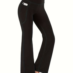 Women's Flare Leggings With Pockets Bootcut Yoga Pants High Waist Tummy Control