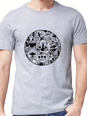 Men's Cartoon Graphic T shirt Casual Stretch Tee