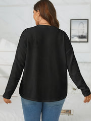 Casual Cardigan Solid Long Sleeve Button Up Waffle Knit Cardigan