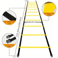 Football Agility Ladder Set with Resistance Umbrella, Cones, Stakes