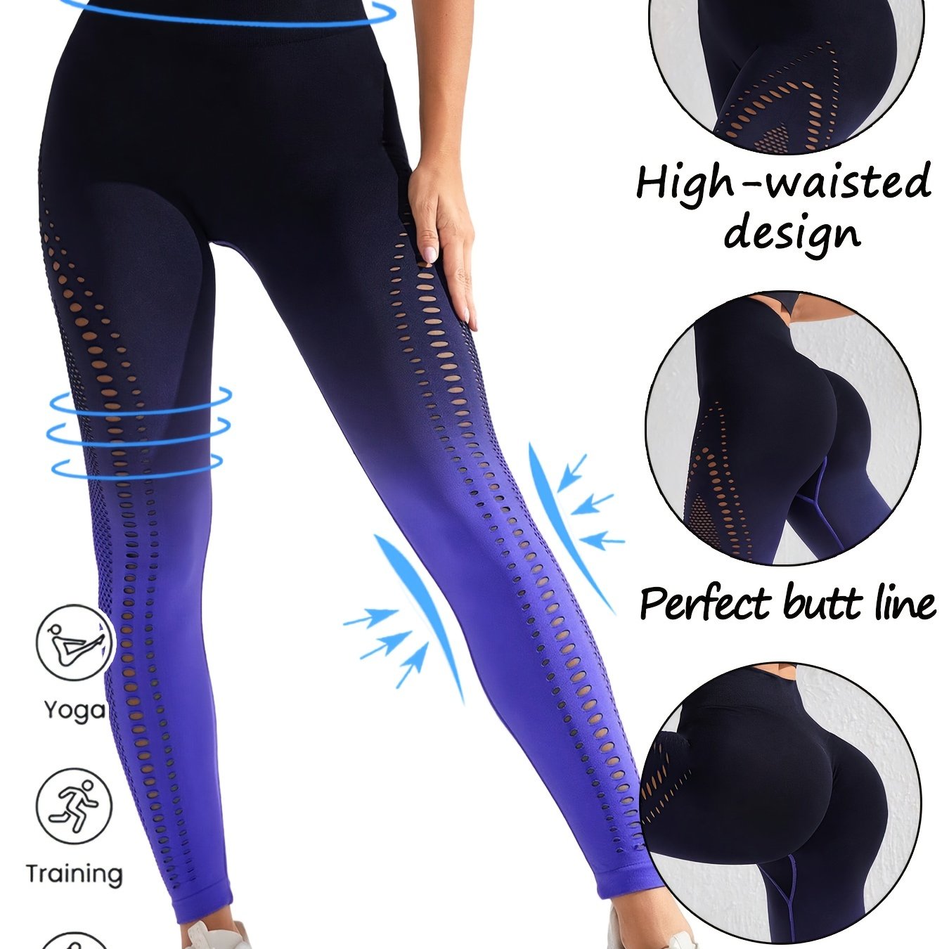 Ombre Tummy Control Yoga Pants High Stretch Leggings Women's Activewear
