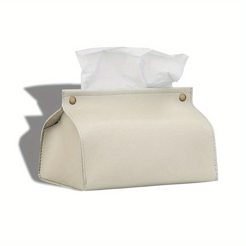 Modern PU Leather Tissue Box Cover for Home and Car