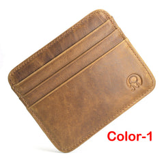 RFID Blocking Leather Wallet Slim Front Pocket Wallet