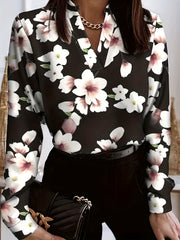 Floral Print Long Sleeve Blouse