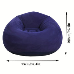 Beanless Inflatable Lounge Chair Thickened PVC Flocking Sofa