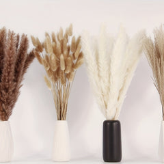 80pcs Dried Pampas Grass Decor with Bunny Tails