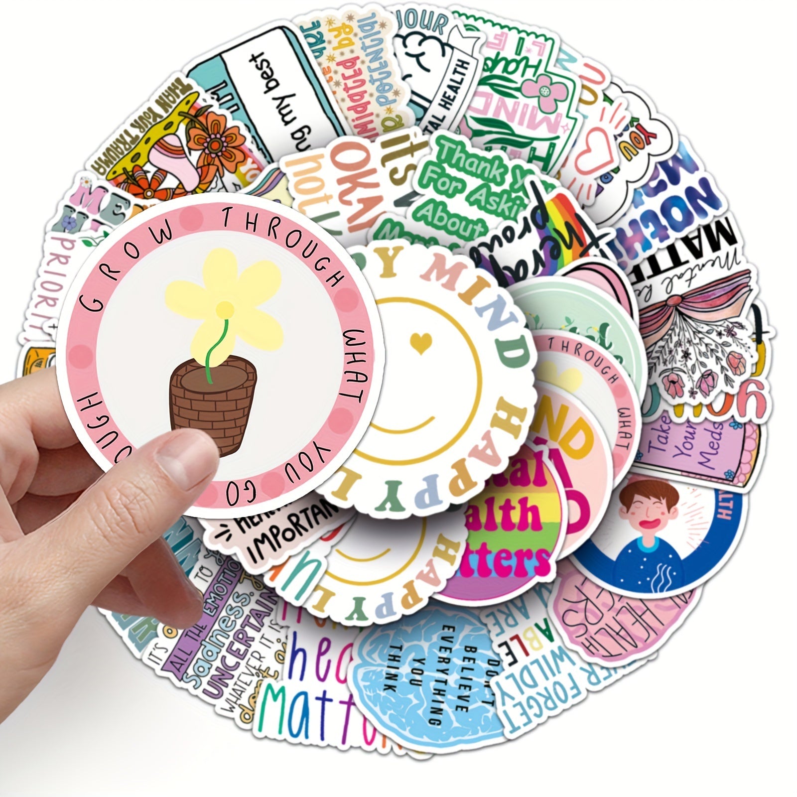 50pcs Mental Health Graffiti Stickers DIY Creative Toys