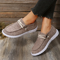 Women's Lightweight Slip On Canvas Shoes Low Round Toe Casual Sporty Shoes