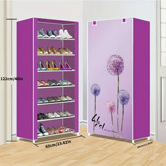 Space Saving Shoe Storage Shelf Dustproof Cabinet 4-8 Layer Shoe Rack