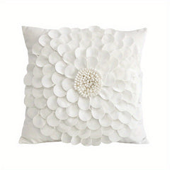 Dutch Velvet 3D Flower Throw Pillow Cover for Living Room Sofa Bed