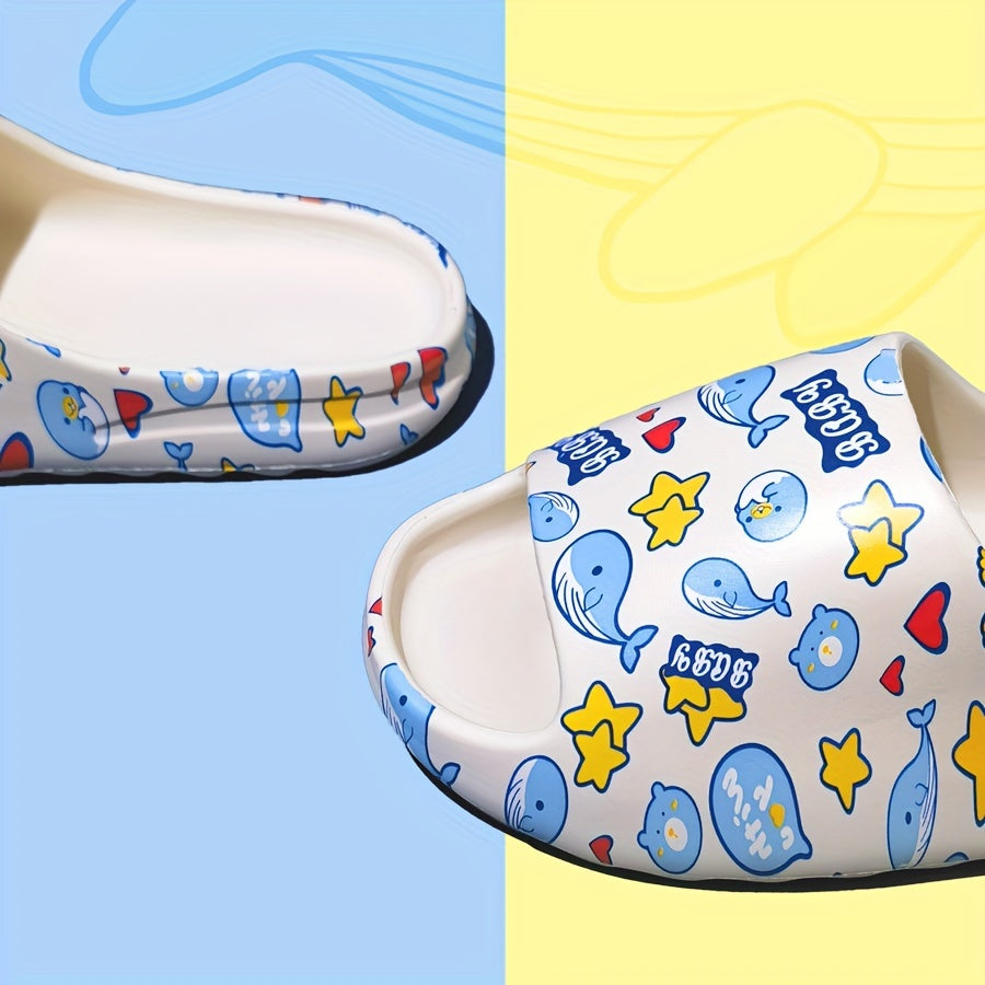 Women's Whale Pattern Pillow Slippers Cloud Slides