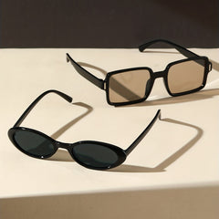 Square Oval Sunglasses Retro Punk UV400 Sun Shades For Party Beach