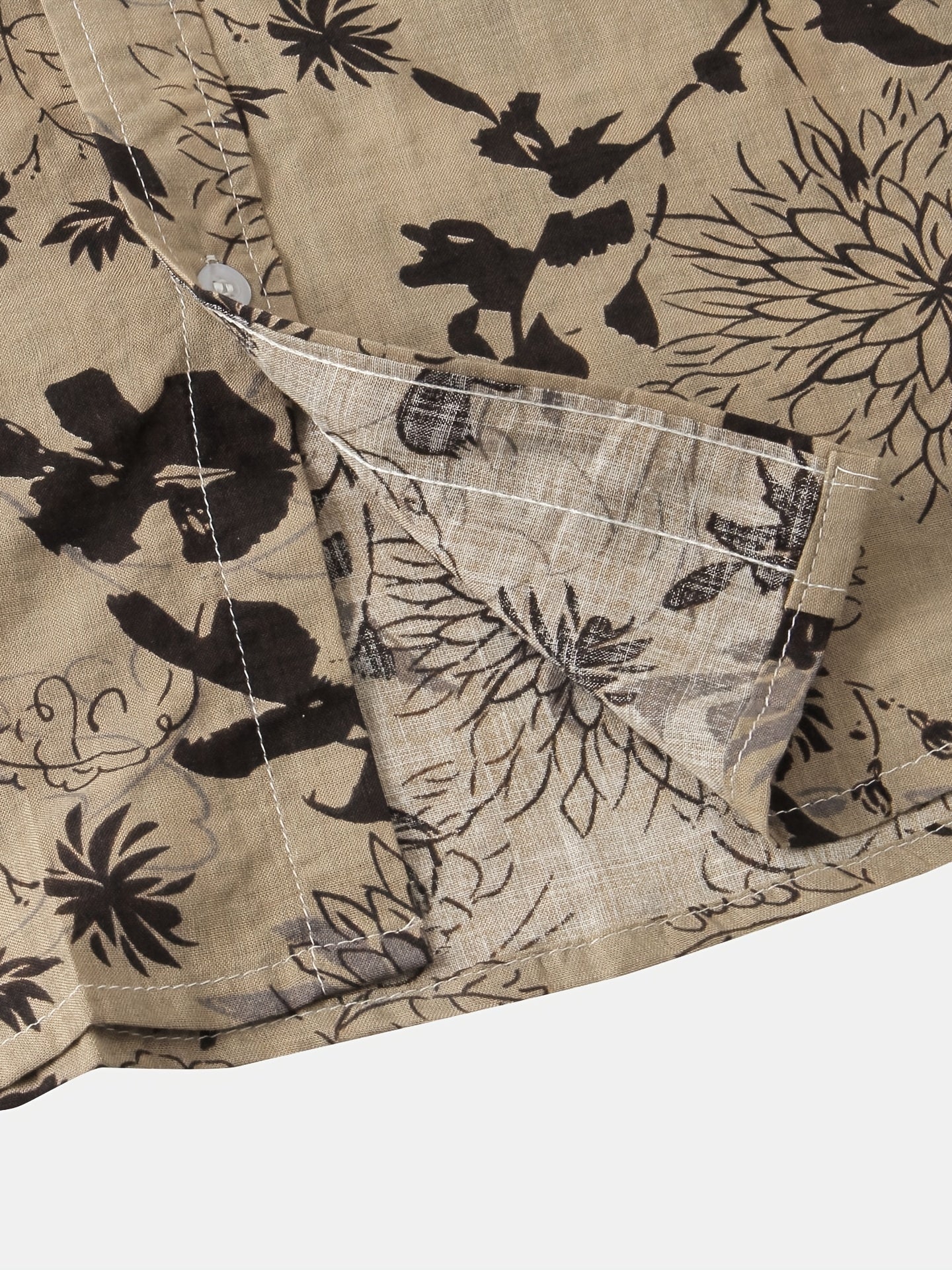 Men's Leaf & Flower Graphic Short Sleeve Shirt for Summer