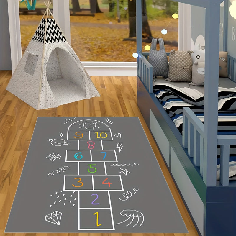 Hop & Count Hopscotch Rug Soft Anti-slip Carpet for Kids