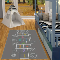 Hop & Count Hopscotch Rug Soft Anti-slip Carpet for Kids