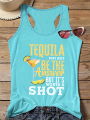 Casual Vest Top Women's Plus Graphic Slogan Print Round Neck