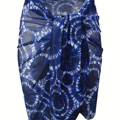 Tie Dye Bikini Bottoms & Mesh Beach Cover Up Skirt