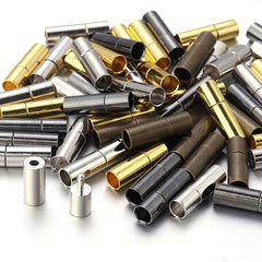 10 Pairs Strong Bayonet Push Clasps for 2-3mm Round Leather Cord