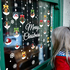 Christmas Tree Snowflake Glass Sticker - Bedroom Furniture Decor
