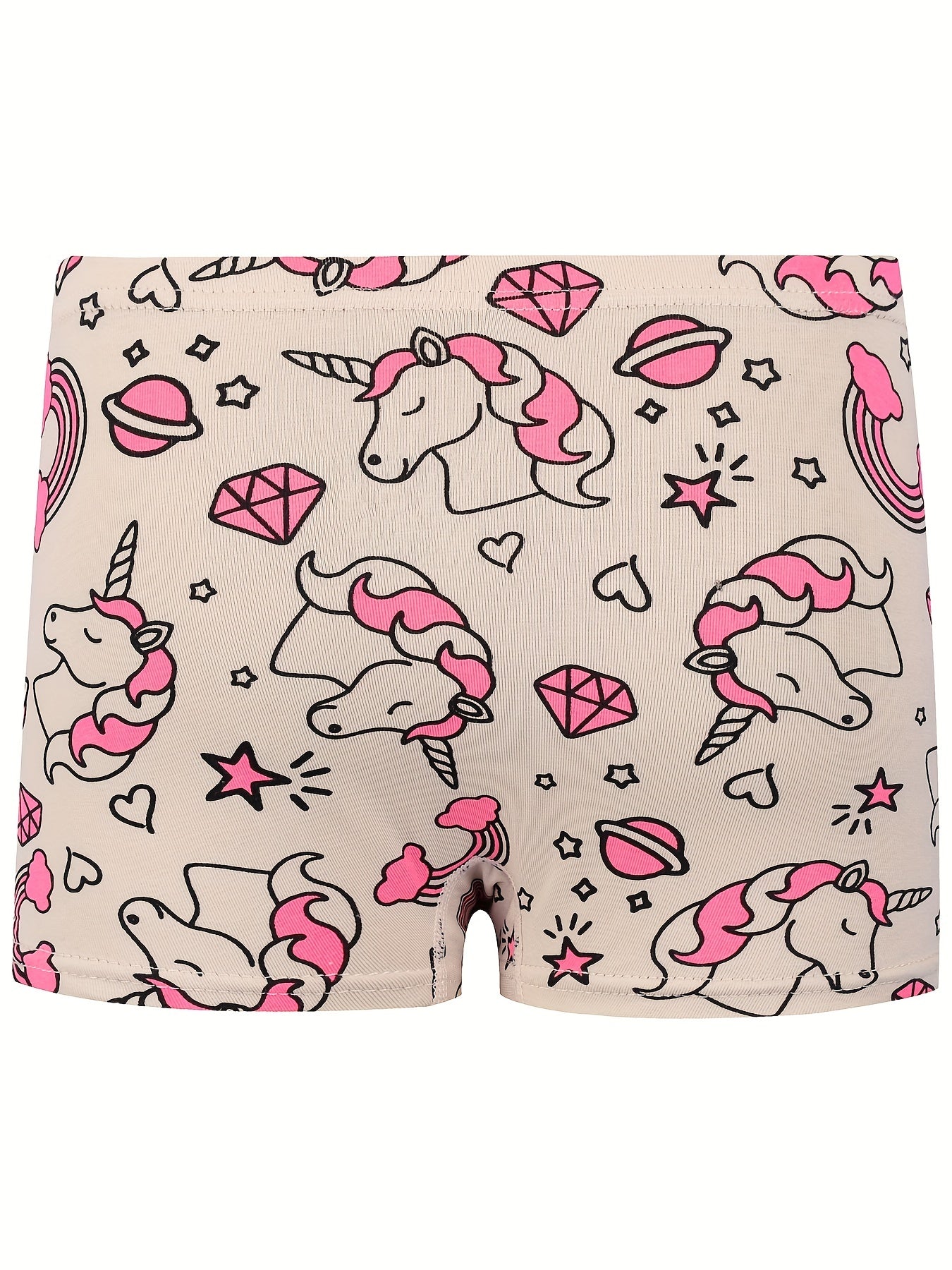 5 Pairs Girls Underwear Cartoon Pattern Boxer Briefs