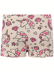 5 Pairs Girls Underwear Cartoon Pattern Boxer Briefs