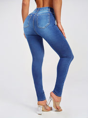 High Rise Skinny Jeans Dark Wash Slim Fit Jeans Casual Pants