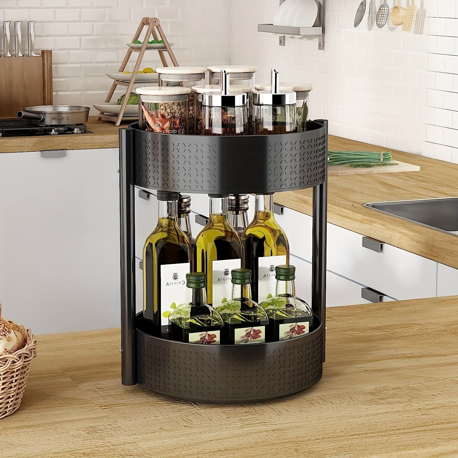1pc Turntable Organizer Spice Spinner - Rotating Spice Rack Holder