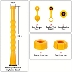 Gas Can Spout Replacement Flexible Pour Nozzle for 3.79-37.85 L Cans