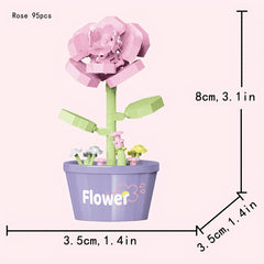 Mini Flowers Building Blocks Toy Chrysanthemum Daisy Rose Creative