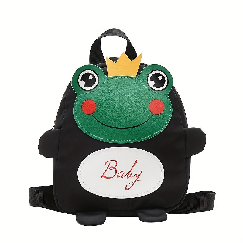 Kids Cartoon Frog Backpack With Traction Rope
