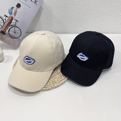 Label Decor Baseball Cap Solid Casual Couple Dad Hats Unisex Adjustable Sun Hats
