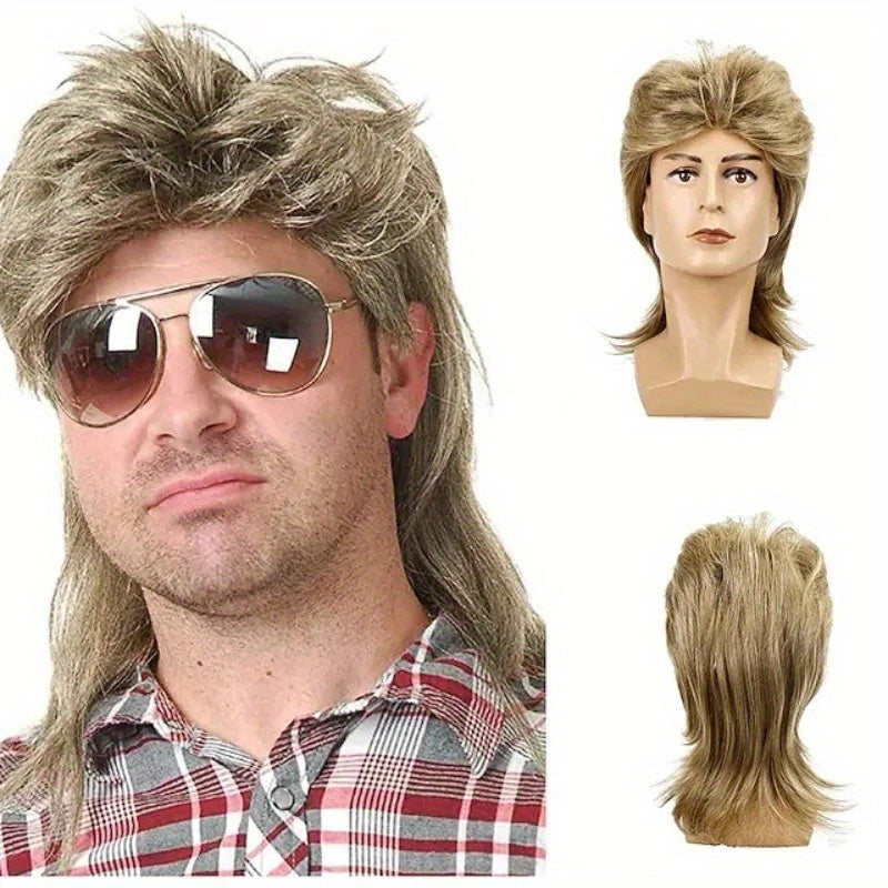 Men's 80s Costume Party Wig Light Brown