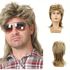 Men's 80s Costume Party Wig Light Brown