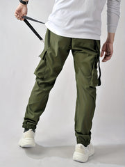 Men's Army Green Cargo Pants with Multiple Pockets