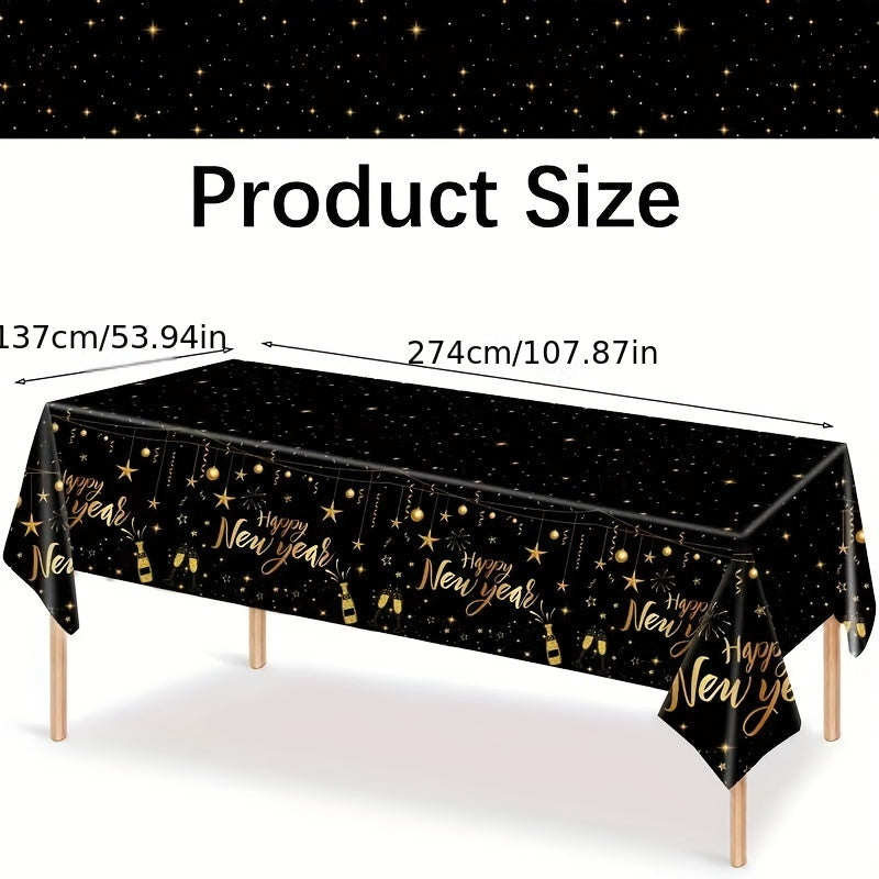 Happy Year Tablecloth Waterproof Party Table Decor