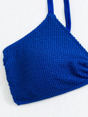 Bikini Set Solid Textured Ring Linked Bra & Panty Swimsuit