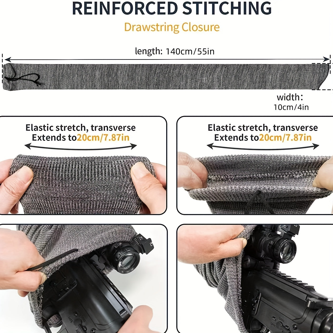 Protective Gun Sock Dust Cover for Rifles Shotguns Pistols Fishing Rods