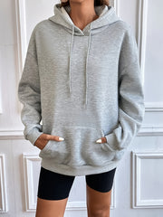 Graphic Print Drawstring Loose Hoodie Casual Hooded Long Sleeve