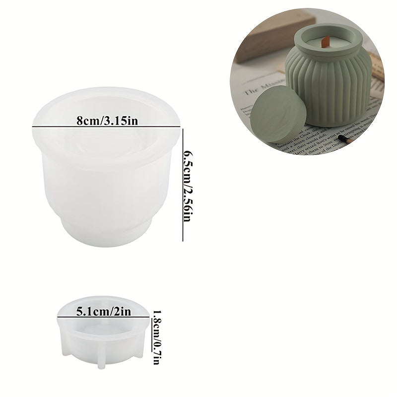 DIY Concrete Candle Jar Silicone Mold Gypsum Candle Holder Cement Vase Mold