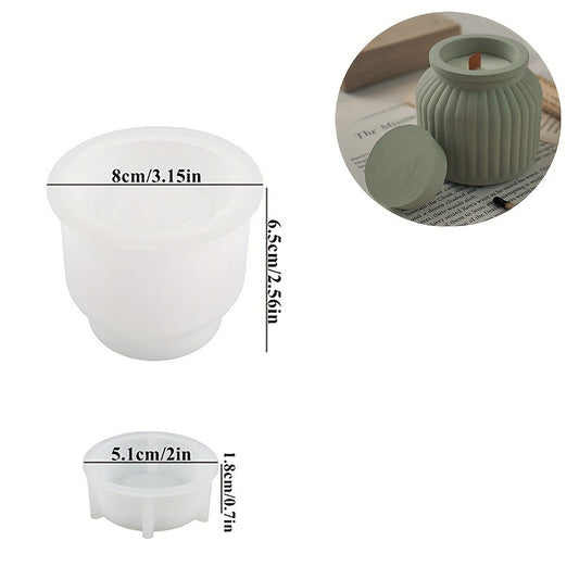 DIY Concrete Candle Jar Silicone Mold Gypsum Candle Holder Cement Vase Mold