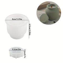 DIY Concrete Candle Jar Silicone Mold Gypsum Candle Holder Cement Vase Mold