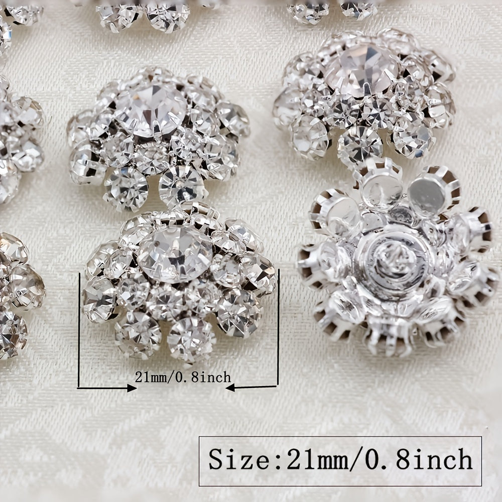 5pcs Rhinestone Shank Buttons for Women's Clothing DIY