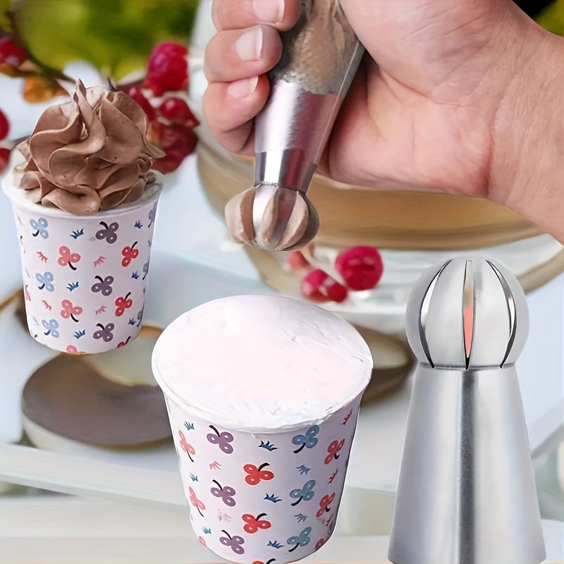 3pcs Set Stainless Steel Torch Spherical Nozzle Cake Baking Supplies