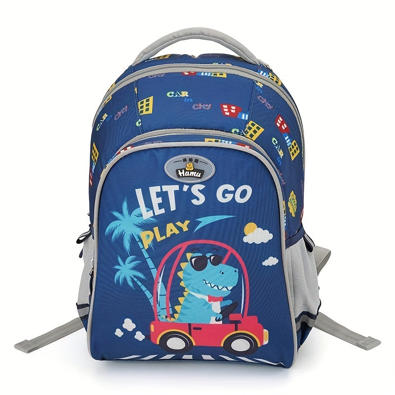 Dinosaur Elementary School Backpack for Kids Boys Girls Large Capacity Bag
