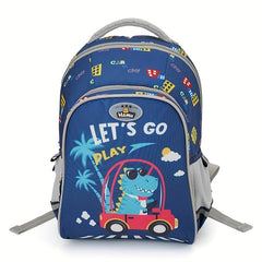 Dinosaur Elementary School Backpack for Kids Boys Girls Large Capacity Bag