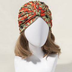 Printed Swirl Flower Headscarf Hat Bohemian Ethnic Style Snail Hat